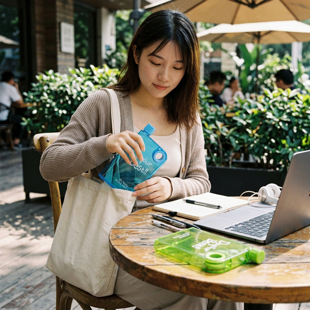 Custom Logo Portable Notebook Water Bottle