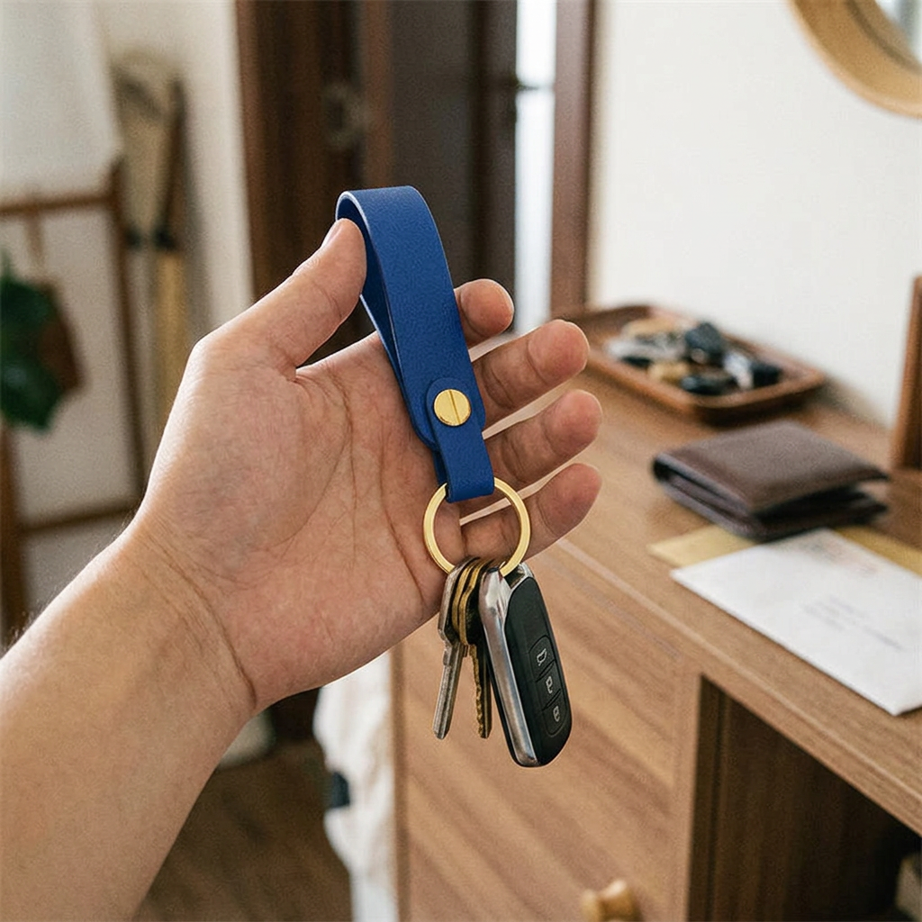 Custom Logo PU Leather Keychain Clasp