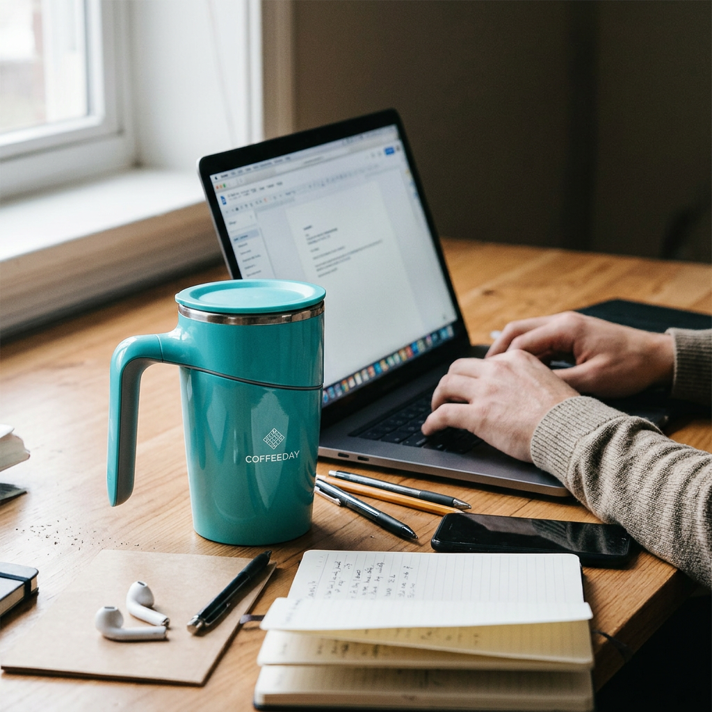Custom Logo Non-pouring Handle Thermos Cup