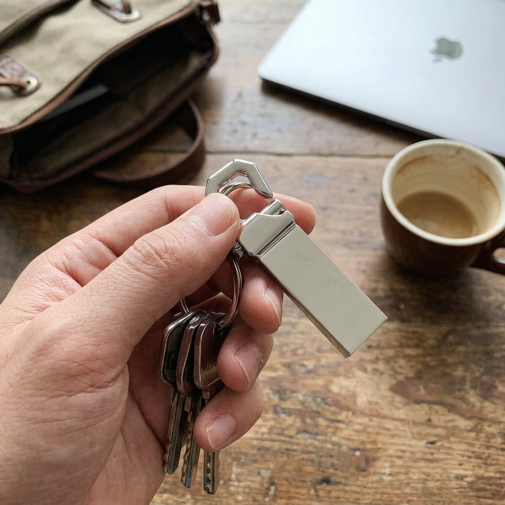 Custom Logo Metal Lock Ring Flash Drive