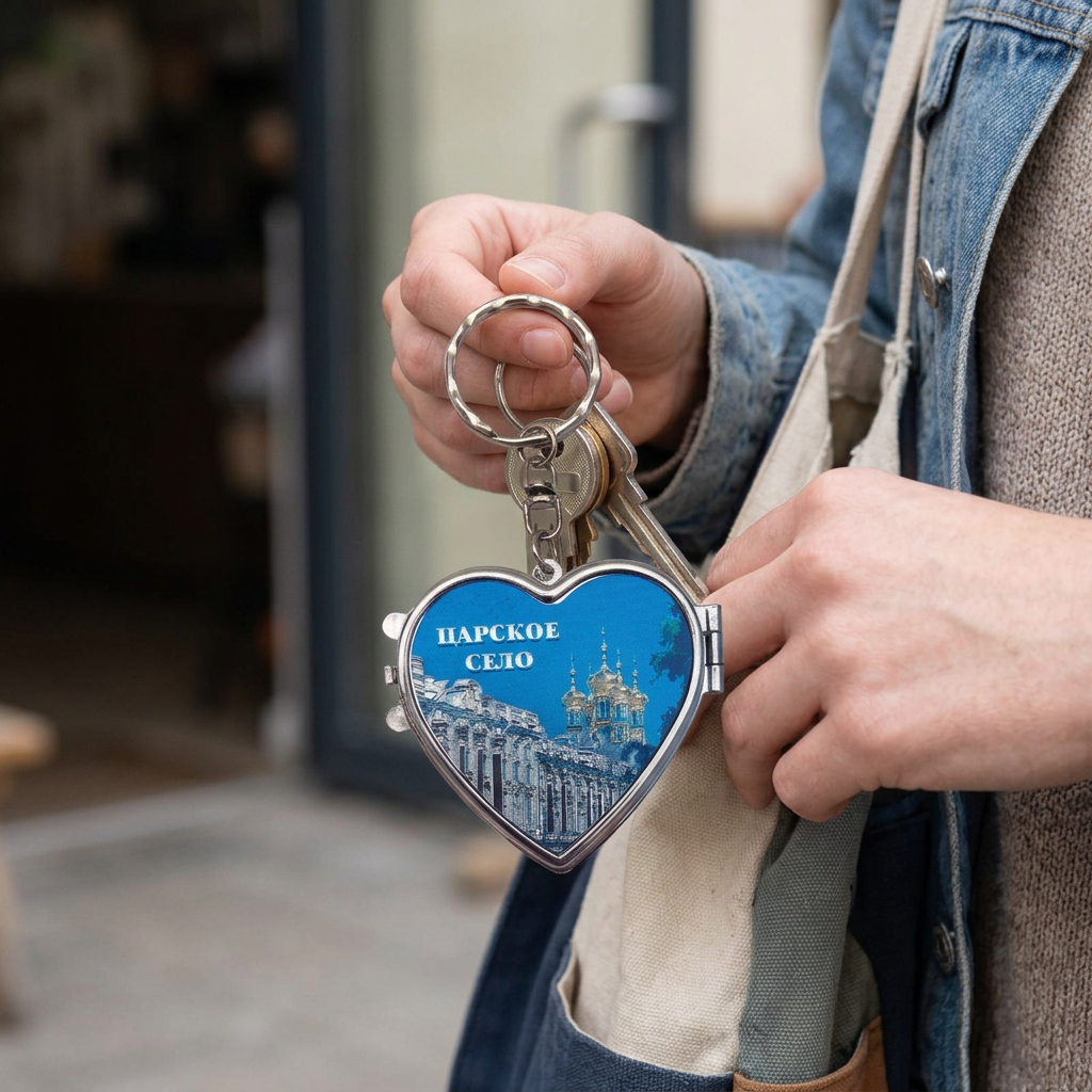 Custom Logo Metal Mirror Keychain