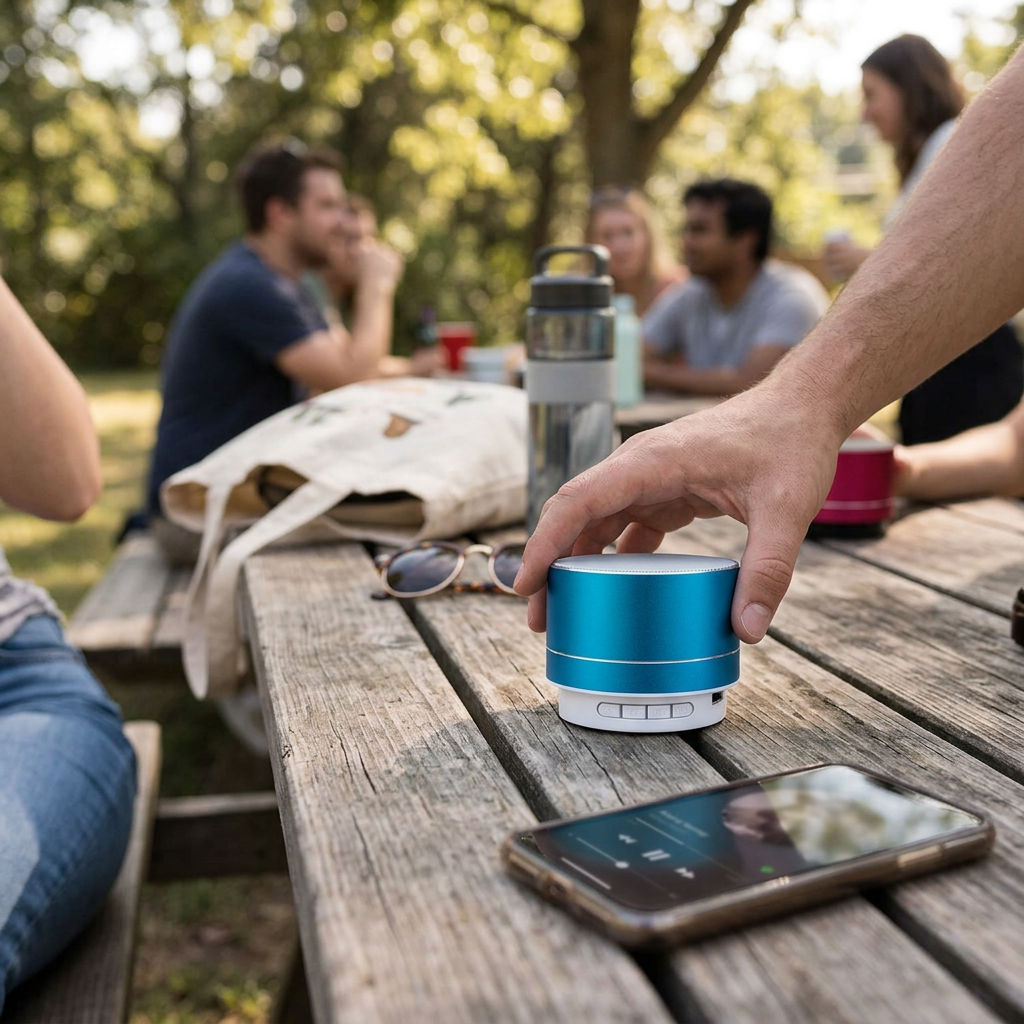 Custom Logo Metal Easy to Carry Bluetooth Speaker