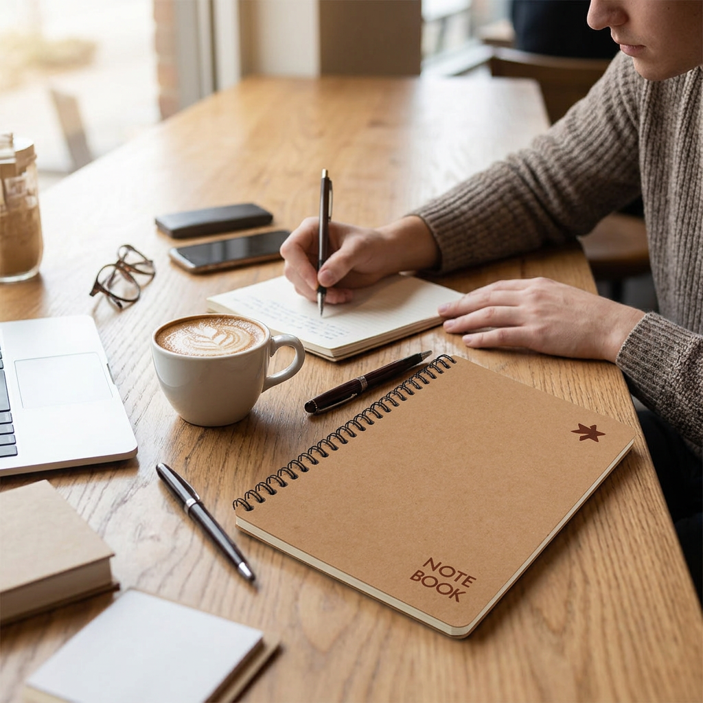 Custom Logo Coil Kraft Notebook