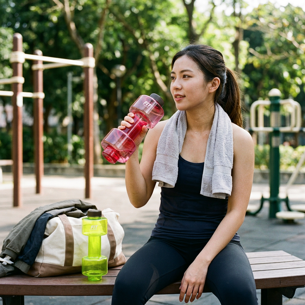 Custom Logo Creative Dumbbell-shaped Water Bottle