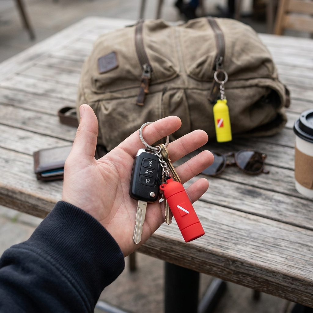 Custom Logo Silicone Fire Extinguisher Shaped Keychain
