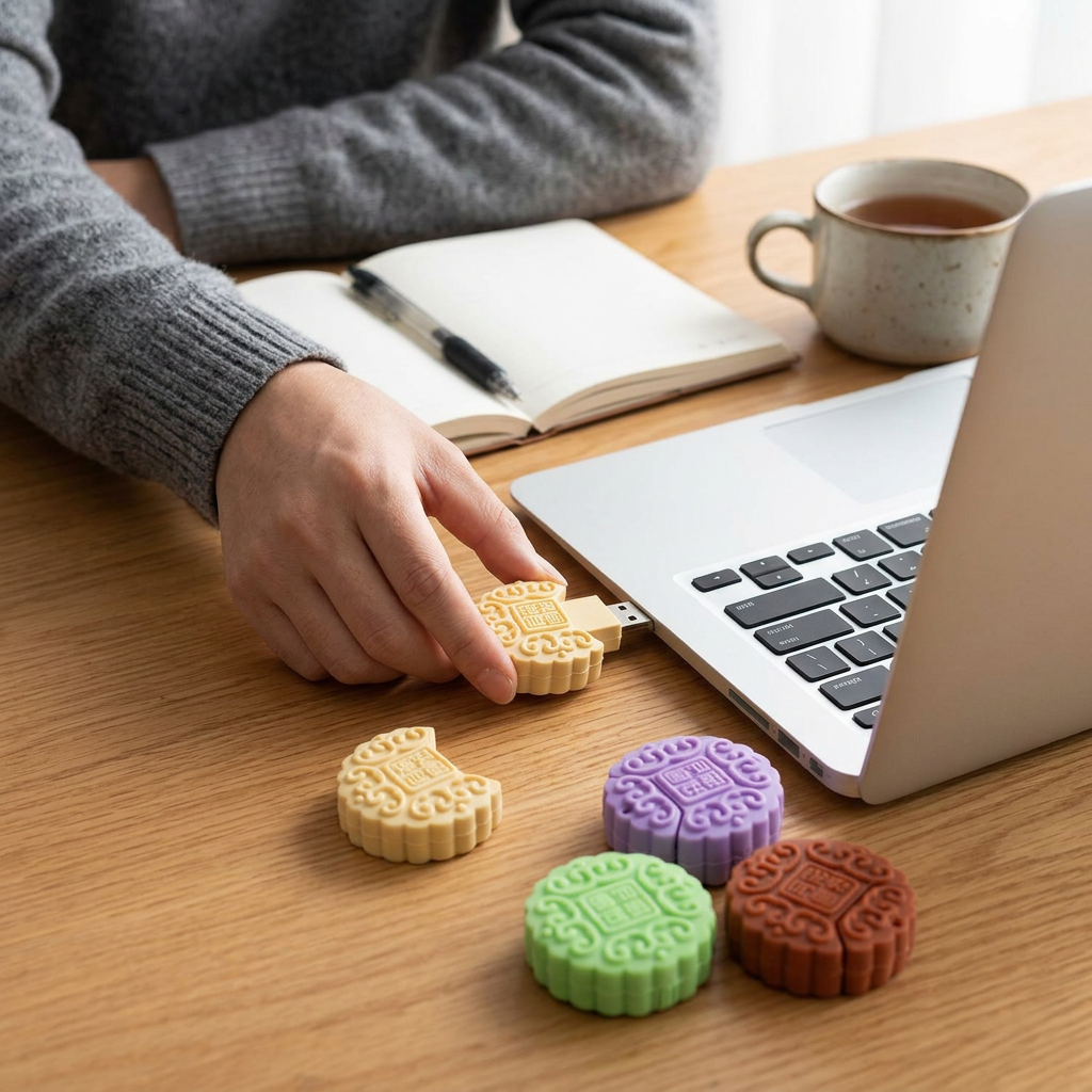 Custom Logo Mooncake Flash Drive