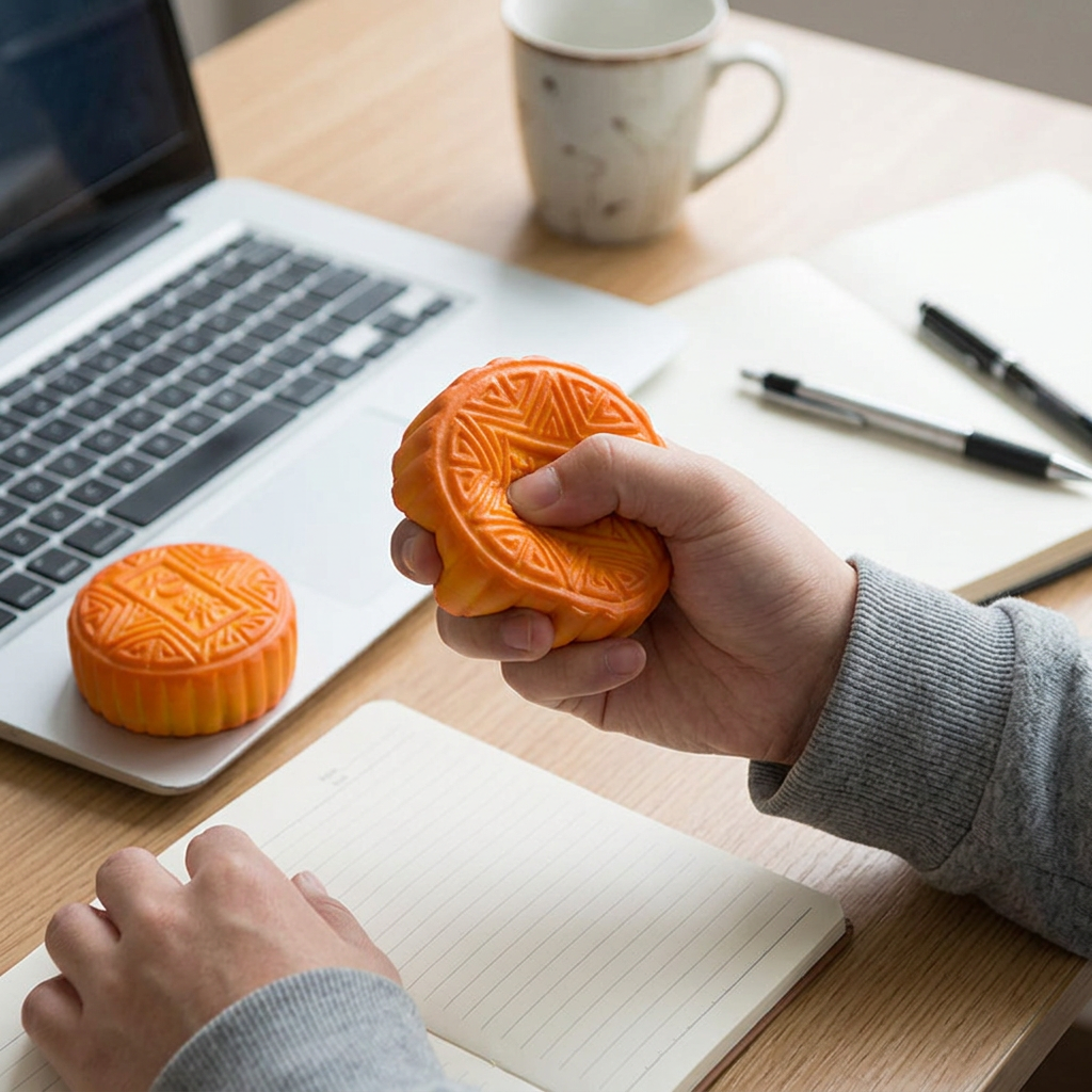 Custom Logo Decompression Mooncake-shaped Stress Relief Ball