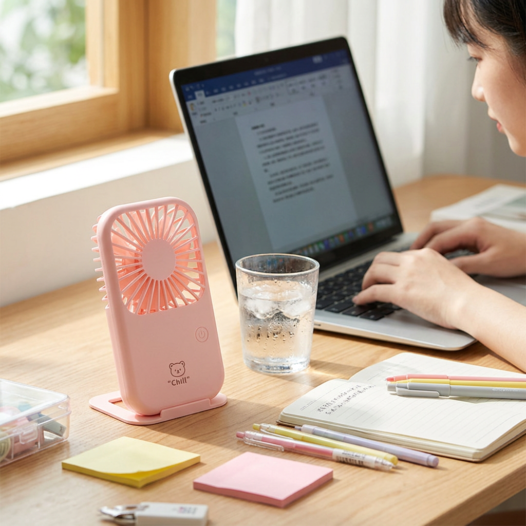 Custom Logo Cute Square Small Fan