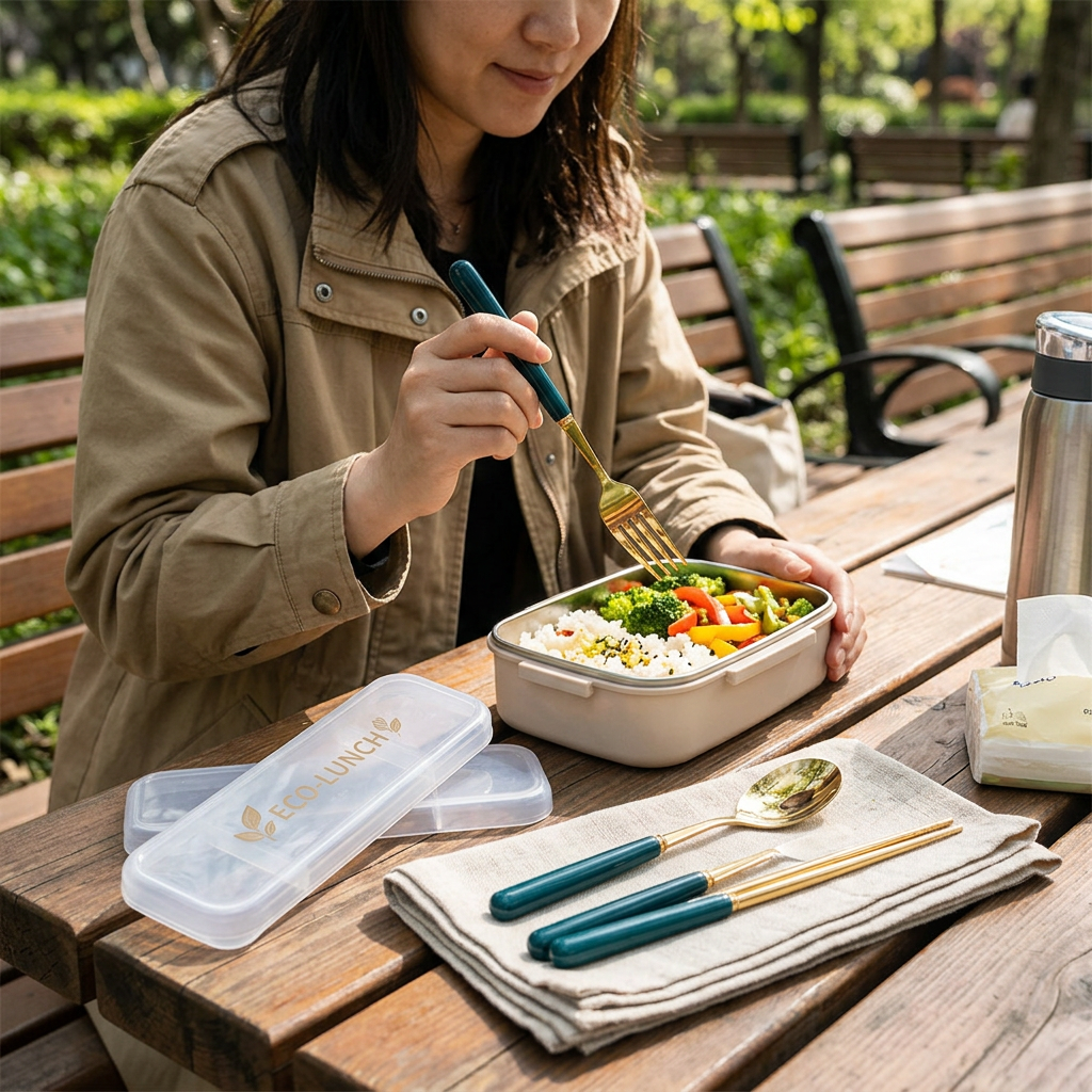 Custom Logo Convenient and Environmentally Friendly Tableware Three-piece Set