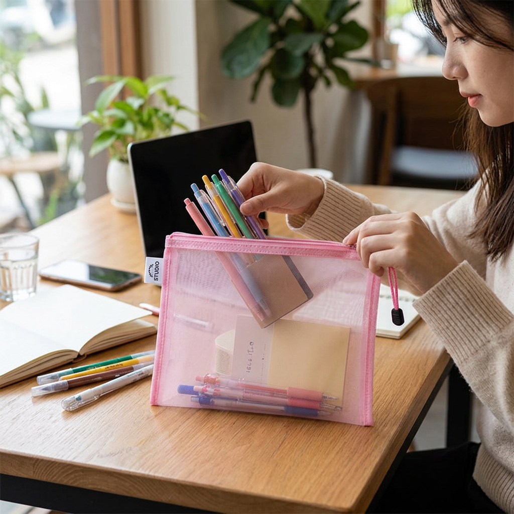 Custom Logo Nylon Mesh Document Bag Storage Bag