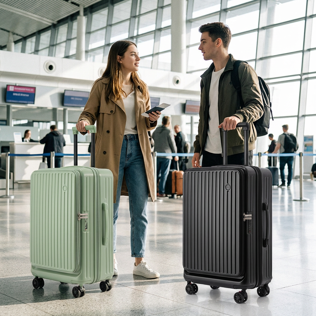 Custom Logo Multi-functional Front-Opening Luggage