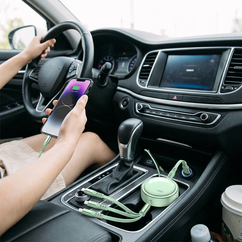 Custom Logo Car Fast Charging 3-in-1 Charging Cable