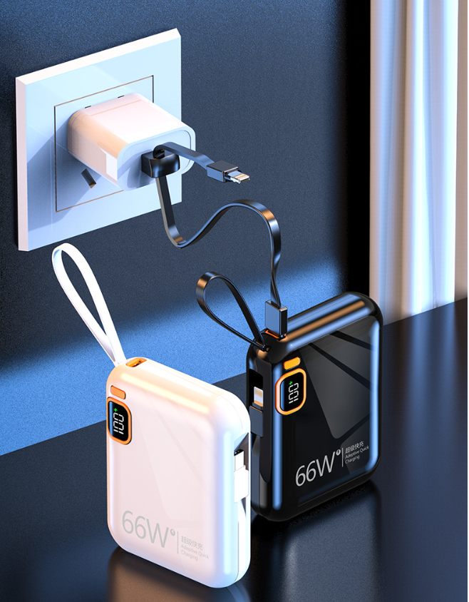 Custom Logo Compact power bank with cable lanyard | Premium Corporate Gifts and Custom Gifts