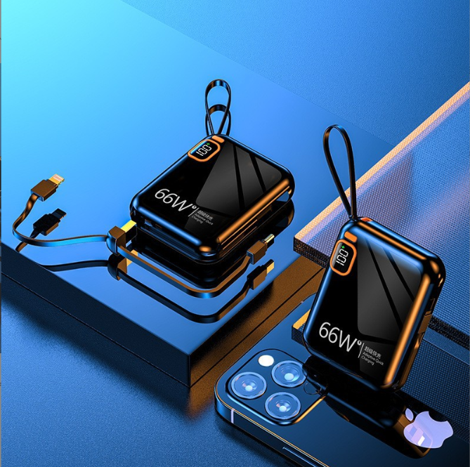 Custom Logo Compact power bank with cable lanyard | Premium Corporate Gifts and Custom Gifts