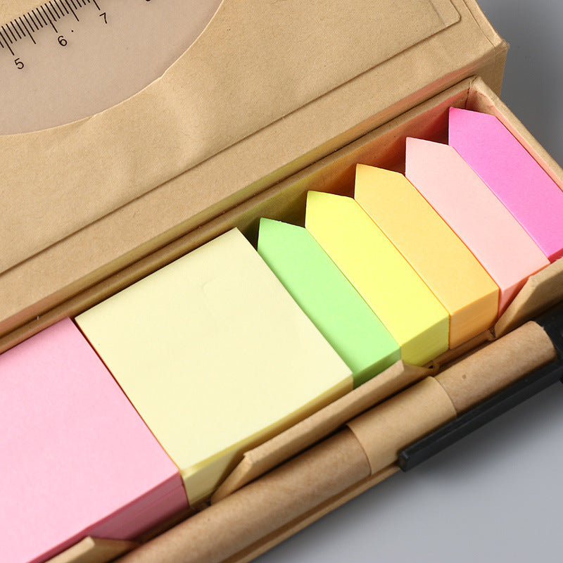 Custom Logo Eco-friendly sticky note paper combination with pen and ruler | Premium Corporate Gifts and Custom Gifts