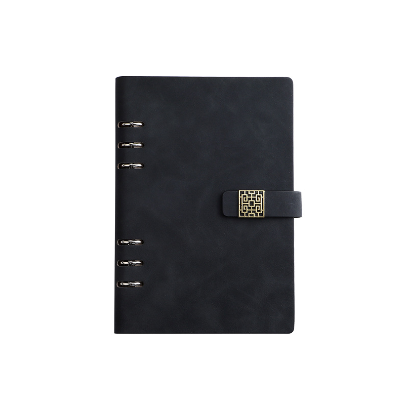 Custom Logo A5 Loose-leaf Metal Buckle Conference Notebook | Premium Corporate Gifts and Promotional Gifts