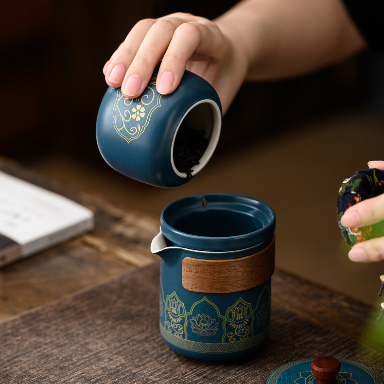 Custom Logo Leather Bag High-end Handheld Tea Set | Premium Corporate Gifts and Promotional Gifts