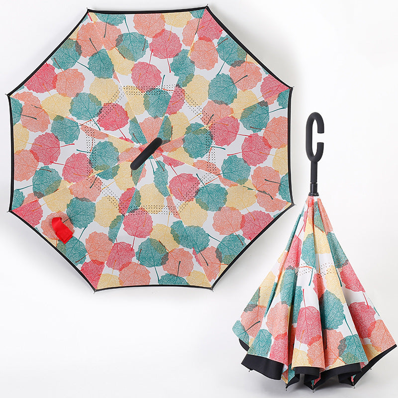 Rainbow Non-Dripping Reverse Umbrella, view 5 of 11