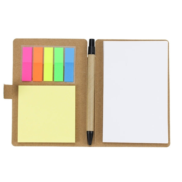 Custom Logo Kraft Post-it Note Combo Notebook | Premium Corporate Gifts and Promotional Gifts