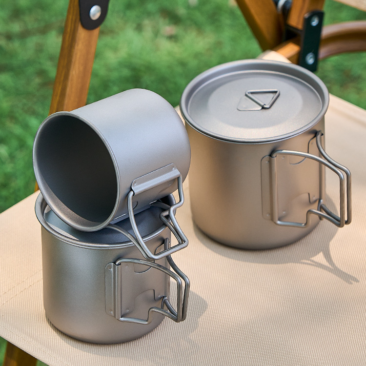 Custom Logo Camping Titanium Alloy Handle Mug | Premium Corporate Gifts and Promotional Gifts