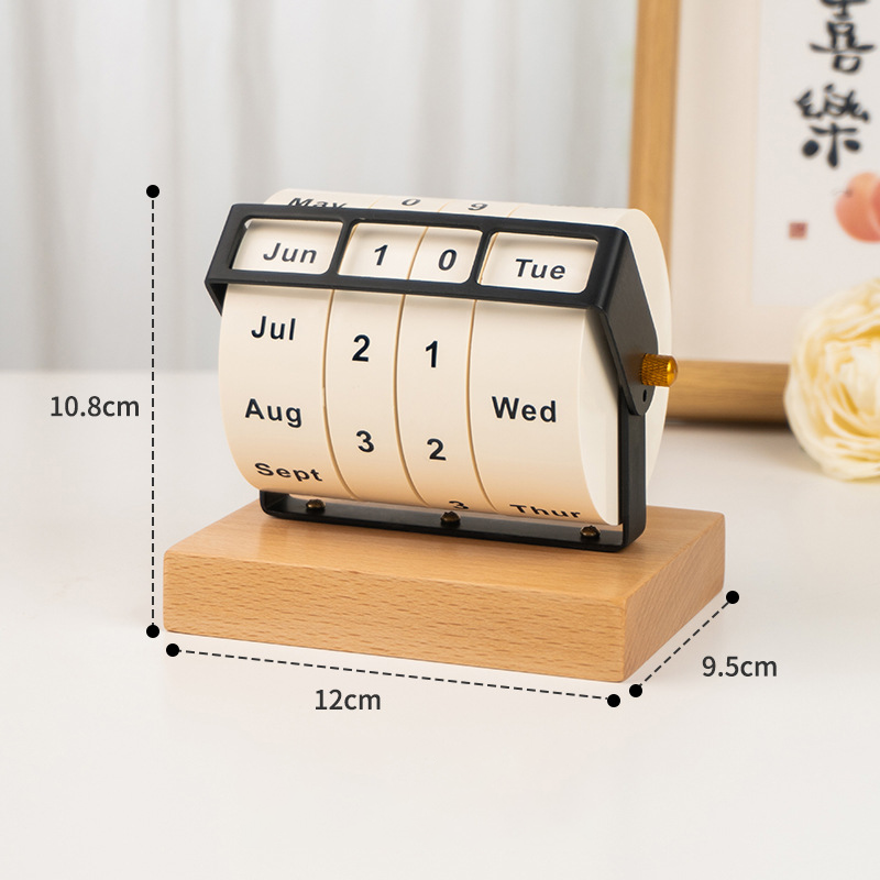 Custom Logo Wooden Roller Perpetual Calendar | Premium Corporate Gifts and Promotional Gifts