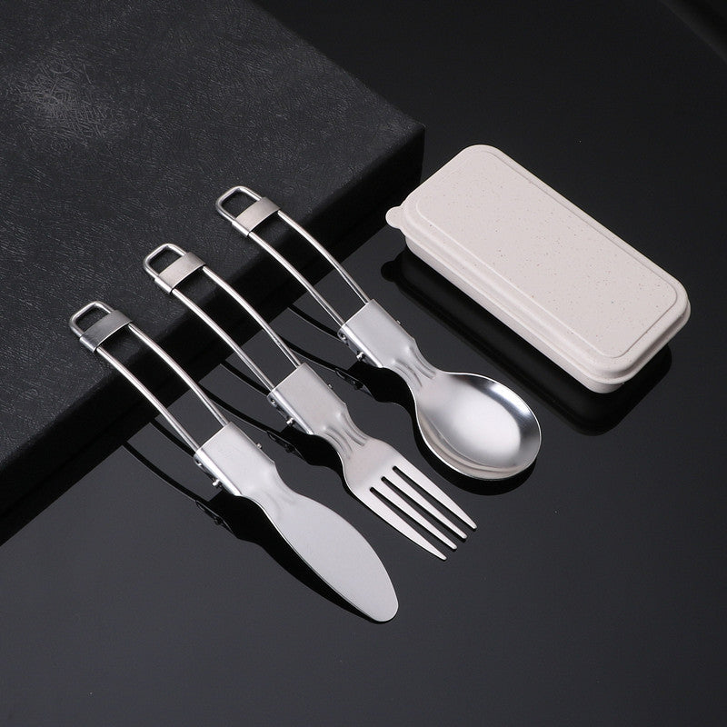 Custom Logo Eco-friendly Wheat Box Folding Stainless Steel Cutlery Cover | Premium Corporate Gifts and Promotional Gifts