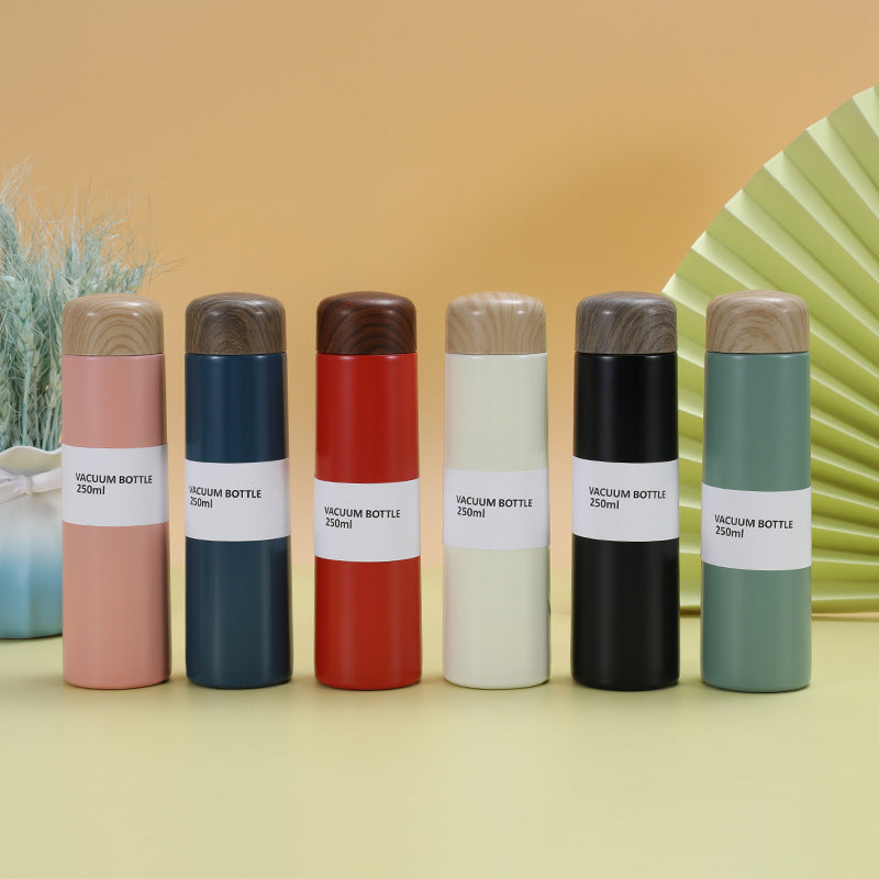 Custom Logo Wood Grain Lid Pocket Thermos Mug | Premium Corporate Gifts and Promotional Gifts