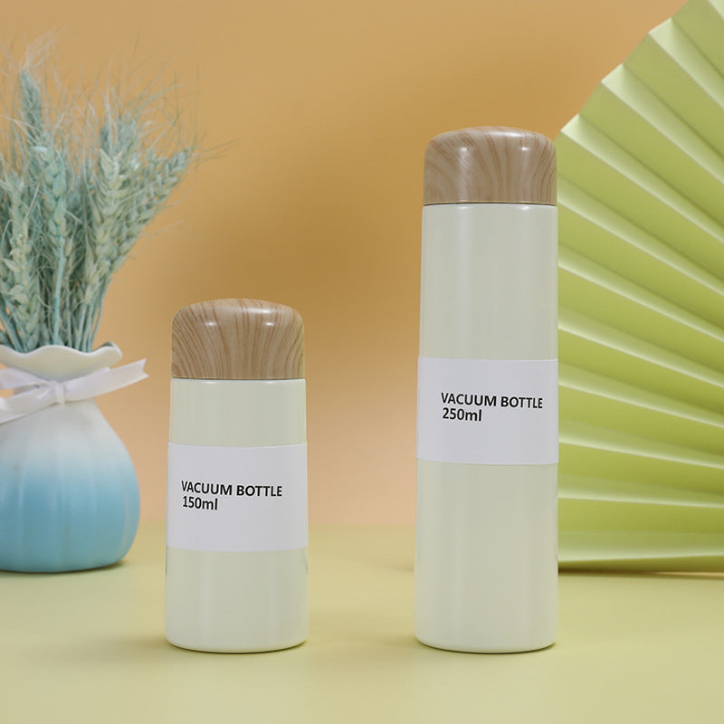 Custom Logo Wood Grain Lid Pocket Thermos Mug | Premium Corporate Gifts and Custom Gifts